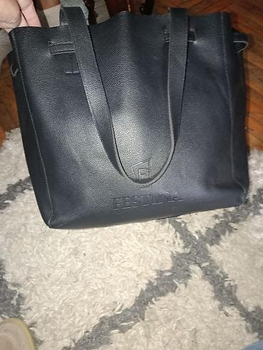 tesna koza: Torba Festina – crna shopper/tote torba - Materijal: koza - Boja — 2