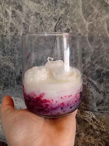 Mirisna dekorativna sveća od sojinog voska, sveća u staklenoj posudi