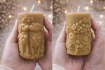 drvene supe cena: Ručna sveća od pčelinjeg voska sa reljefnim motivima - Materijal — 1