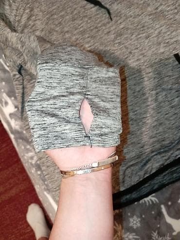 pantalone za plažu: Muška/dž uniseks dukserica sa kapuljačom – melanž siva - Materijal — 5