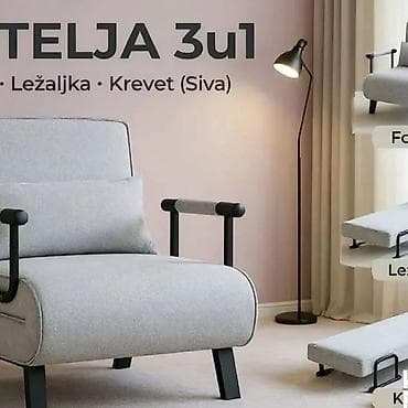 stilska vitrina: Fotelja na razvlacenje Fotelja 3u1 Stolica Fotelja Krevet Sklopiva — 3