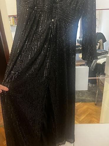 Underwear: NOVA. Elegantna duga crna haljina sa šljokicama - Model: duga — 3