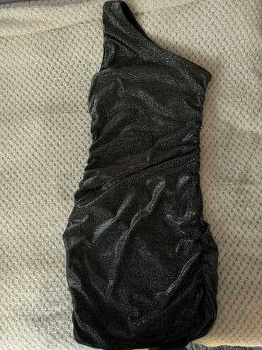 plavo bela haljina: Elegant M, bоја - Srebrna, Koktel, klub, Kratkih rukava — 1