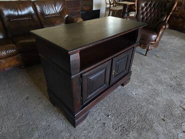 deciji dusek za krevetac: TV komoda od punog drveta, tamno bajcovana - Klasničan dizajn sa — 8