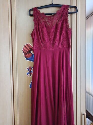 lidl haljine 2024: S (EU 36), color - Burgundy, Evening, With the straps — 3