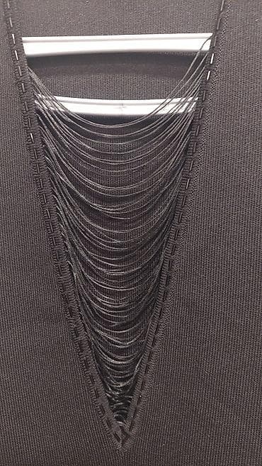 sorc m: Crna NOVA pletena haljina bez rukava sa dekorativnim detaljima i — 4