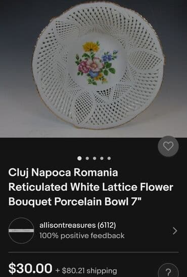 porcelanske solje za caj: Bombonijera nova Cluj Napoka porcelan iz 70ih. Porcelanska rumunska — 3