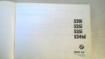 lektire za 5 razred pdf: Tehnicko uputstvo za upotrebu za BMW 520i, 525i, 535i i 524td, 02 — 2