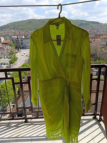 ploom u leskovac: Neon zelena haljina košulja-kroja sa resama – River Island m do l moze — 5