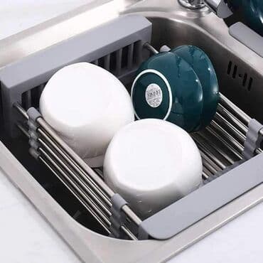 dozer za sudoperu: Prenosiva čelična korpa za sudoperu za pranje i ceđenje Detalji o — 6