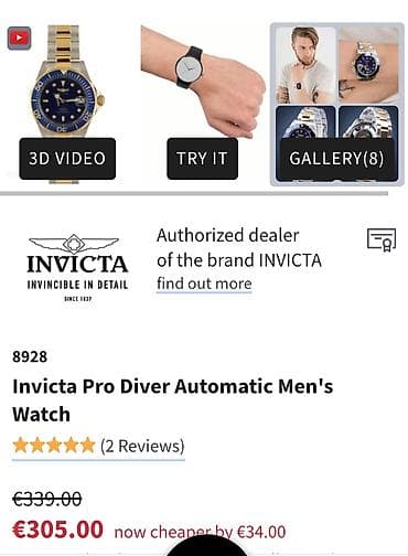 bugatti muške jakne: Invicta Pro Diver automatski sat – dvoobojni (čelik/zlato) - Kućište — 4