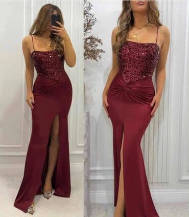 letnje haljine sa dugim rukavima: Elegantna duga večernja haljina sa šljokičastim korsetom - Model — 2