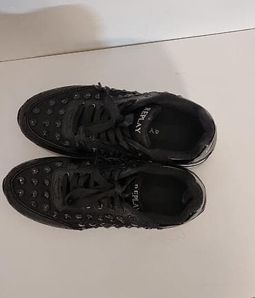 diesel patike: Replay ženske patike – crne, ukrašene nitnama - Model: Replay sneaker — 2