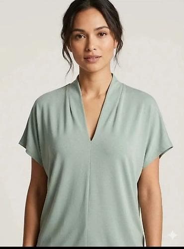 pantalone gina benotti: Ženska majica sa V-izrezom – pastelno zelena - Kroj: opušten, ravna — 1