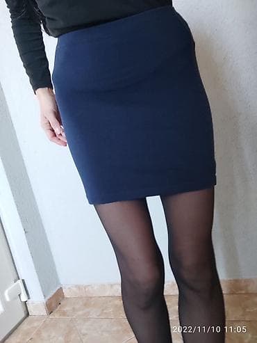 stradivarius suknje teksas: XS, Mini, bоја - Tamnoplava — 5