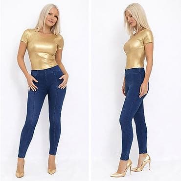 Lične stvari: Ženske skinny farmerke/leggings – tamnoplavi triko-denim - Kroj — 3