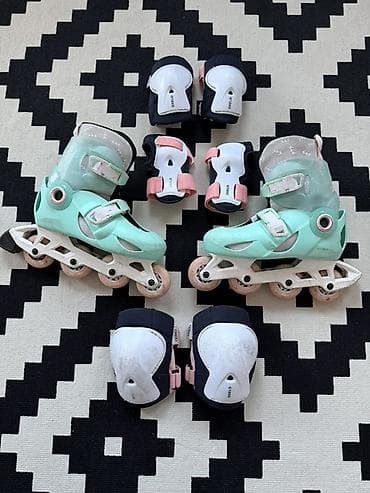 Donji delovi trenerke: Dečije roleri broj 32 - 34 + komplet zaštitne opreme - Rolerke za — 2