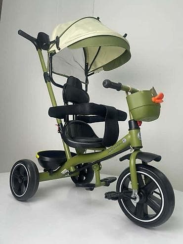 Kids' bicycles: Dečiji tricikl sa ručkom za upravljanje i tendom 4002 - — 8