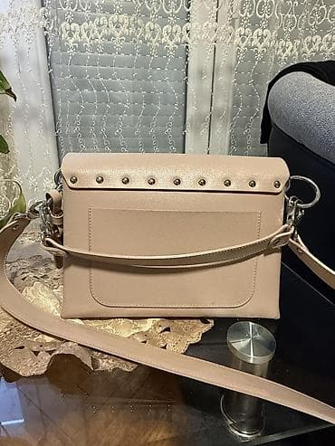 srebro mindjuse: Elegantna ženska torba preko ramena – bež/nuance pudera - Materijal — 4