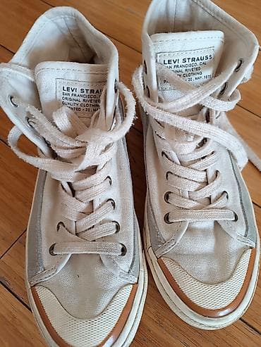 superstar bele patike: Levi’s visoke patike – model Levi Strauss, platno - Brend: Levi’s — 3