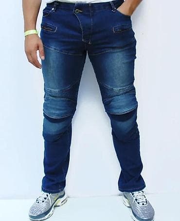 Kape i aksesoari: Muške biker farmerke – tamno plavi teksas - Stil: biker/karirano — 1