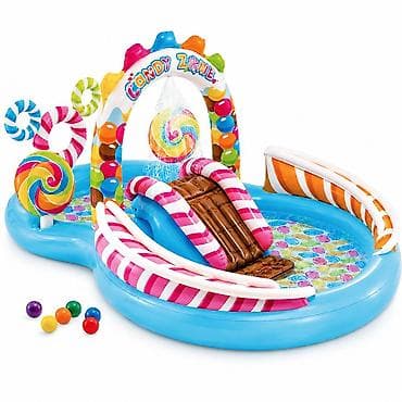 prskalica za rashladjivanje: Vodeni park Candy Zone za decu 2+ Intex sa toboganom i prskalicama – — 1