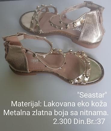 Seastar sandale - Materijal: lakovana eko koža - Boja: metalna zlatna
