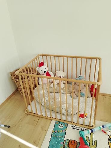 polovne decije sobe: Drvena ogradica za bebe - Materijal: masivno drvo sa okruglim — 4