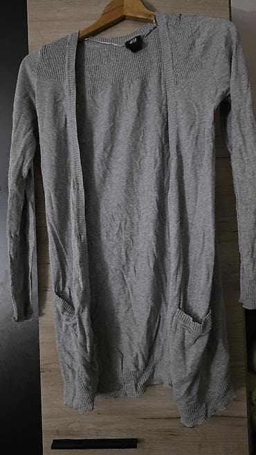 alemar kosulje: H&M dugački kardigan bez kopčanja, sivi melanž. - Materijal — 2