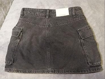 Haljine: Stradivarius teksas mini suknja u crnoj/ugljen nijansi. - Model — 3