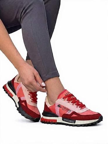 new yorker patike zenske: Ženske patike Lacoste – sportsko-kreativan model u crveno‑ružičastim — 1