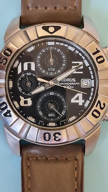 bež boja: Lorus muški hronograf – 100 m - Model: Lorus Chronograph (mehanizam — 7
