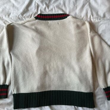 pojasevi u boji: GUCCI kardigan na kopčanje, klasičnog V-izreza. - Boja: krem osnova — 4