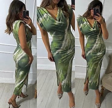 Haljina sa vodopad kragnom i tie‑dye printom. - Kroj: uska silueta — 6