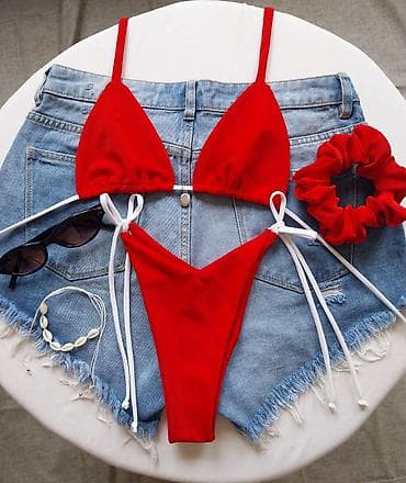 sinsay kupaci zenski: Crveni bikini set – dvodelni - Gornji deo: klasičan trouglasti — 3