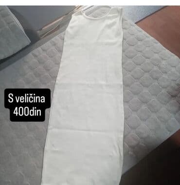 crop top h m: Ženska haljina bele boje, bez rukava, dužine do kolena ili ispod — 1