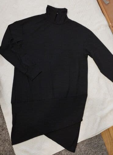 srebrne haljine slike: L (EU 40), color - Black, Oversize, Long sleeves — 1