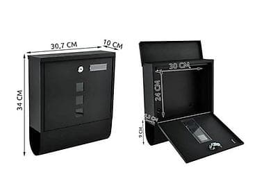 ormari dubine 40 cm: Fa, Metalno poštansko sanduče za spoljašnju montažu – crno - — 3