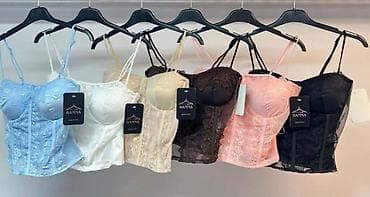 Korseti: Čipkasti korset crop top kvalitetan sa žicom i oblikovanim korpicama — 1