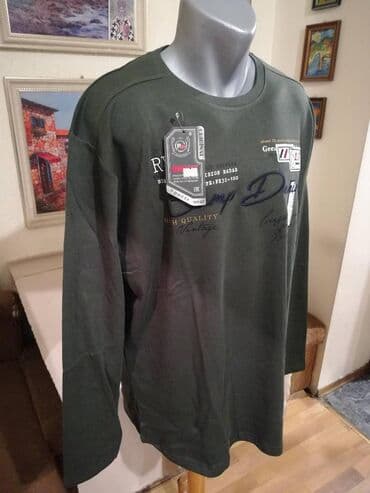 Suits: Sweatshirt, 3XL, 4XL, color - Green — 3