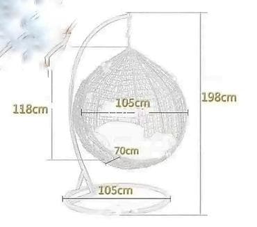 postolje za visecu ljuljasku: Viseća ljuljaška fotelja – jaje, sa stalkom - Konstrukcija: čelični — 4