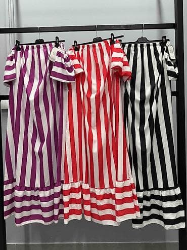 prologic odelo: ❤️Ženska letnja maxi haljina na pruge, off-shoulder kroja.
✅2600 din — 5