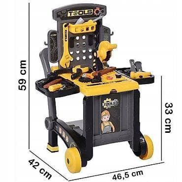 Dečije radionice i alati: MAJSTORSKA RADIONICA ZA DECU 3u1 SA ALATIMA – ECOTOYS Šifra — 5