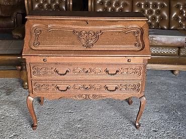 namestaj kula: Drveni pisaći biro/sekreter u klasičnom stilu - Masivno drvo u toploj — 3