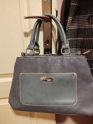 drške za torbe: Ženska torba DOCA, svetloplava - Materijal: veštačka koža sa finom — 2