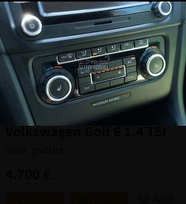 polovni automobili pezo 206 benzin: Volkswagen Golf 6 1.4 TSI, trovratni hatchback u beloj boji. Ključne — 9
