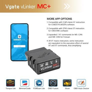 merac pritiska u gumama: Vgate vLinker MC + V2.2 Bluetooth 4.0 OBD2 BimmerCode FORScan Auto — 6
