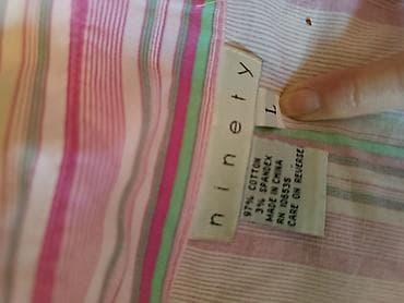 roze masking ukus: Ženska košulja na pruge – Ninety - Model: klasična košulja na dugmad — 4