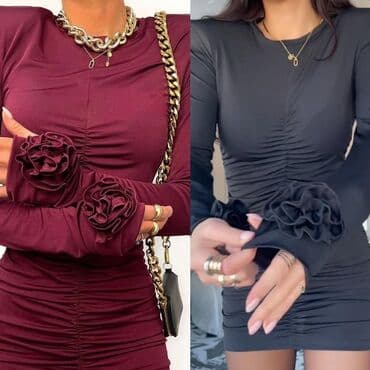 kačketi novi sad: L (EU 40), color - Red, Cocktail, Long sleeves — 3