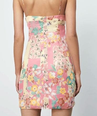 north face duga jakna: Ženska mini haljina na bretele – cvetni patchwork print - Kroj: mini — 3